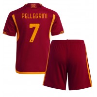 Camiseta AS Roma Lorenzo Pellegrini #7 Primera Equipación para niños 2023-24 manga corta (+ pantalones cortos)